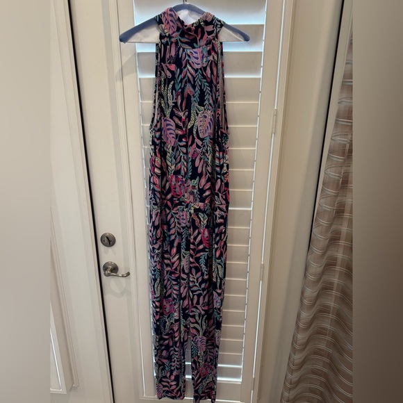 Lilly Pulitzer Floral Halter Jumpsuit - Blue and Pink - Picture 5 of 5